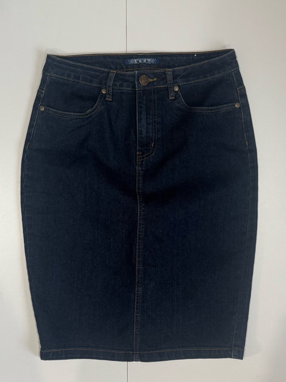 LEXI JEANS- Classic Dark Blue Denim Pencil Skirt